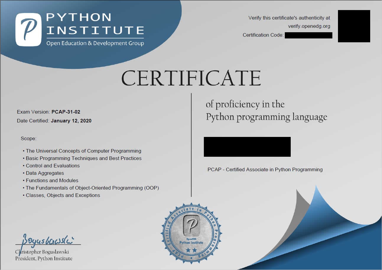 PCAP Certified Associate In Python Programming Pcap certified associate in python programming